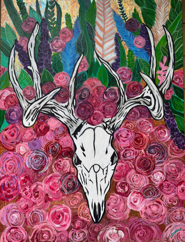 Stag Among Roses